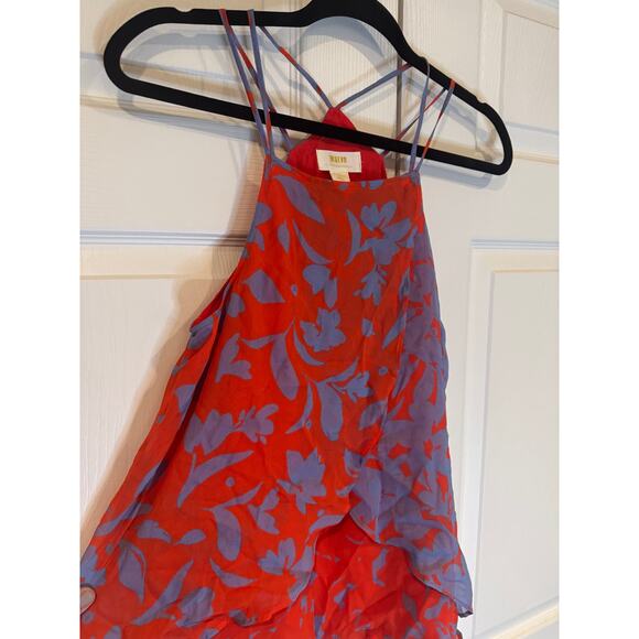 Anthropologie Maeve Tank Top Red Floral Chiffon Strappy Halter Cami Sz XS - Picture 4 of 9